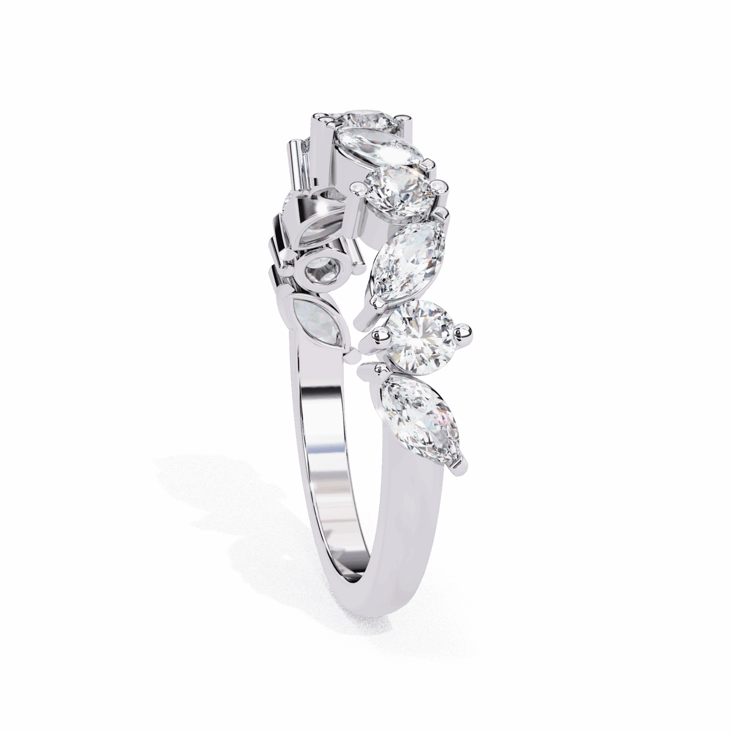 1 Carat Round and Marquise Twilight Band in Moissanite | House of Estara
