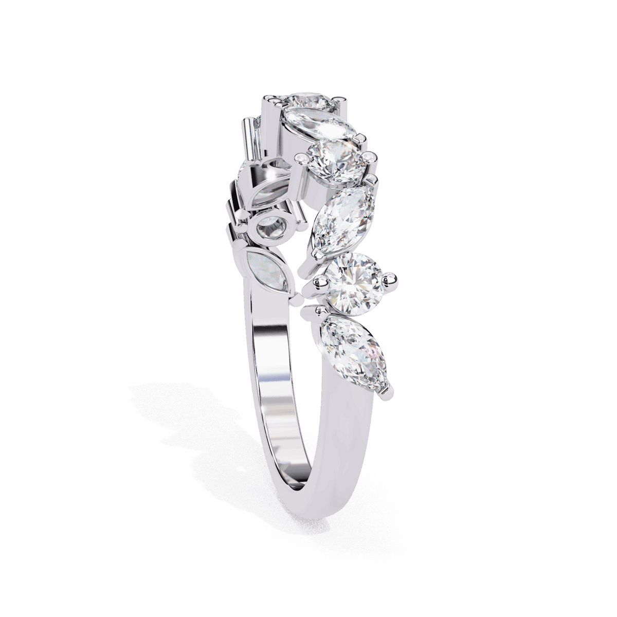 1 Carat Round and Marquise Twilight Band in Moissanite | House of Estara