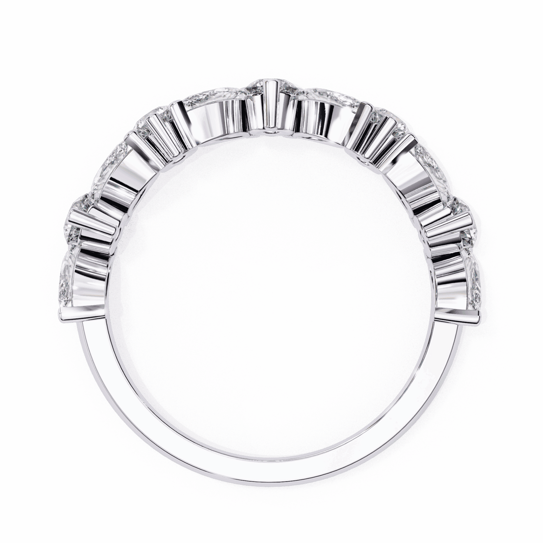 1 Carat Round and Marquise Twilight Band in Moissanite | House of Estara