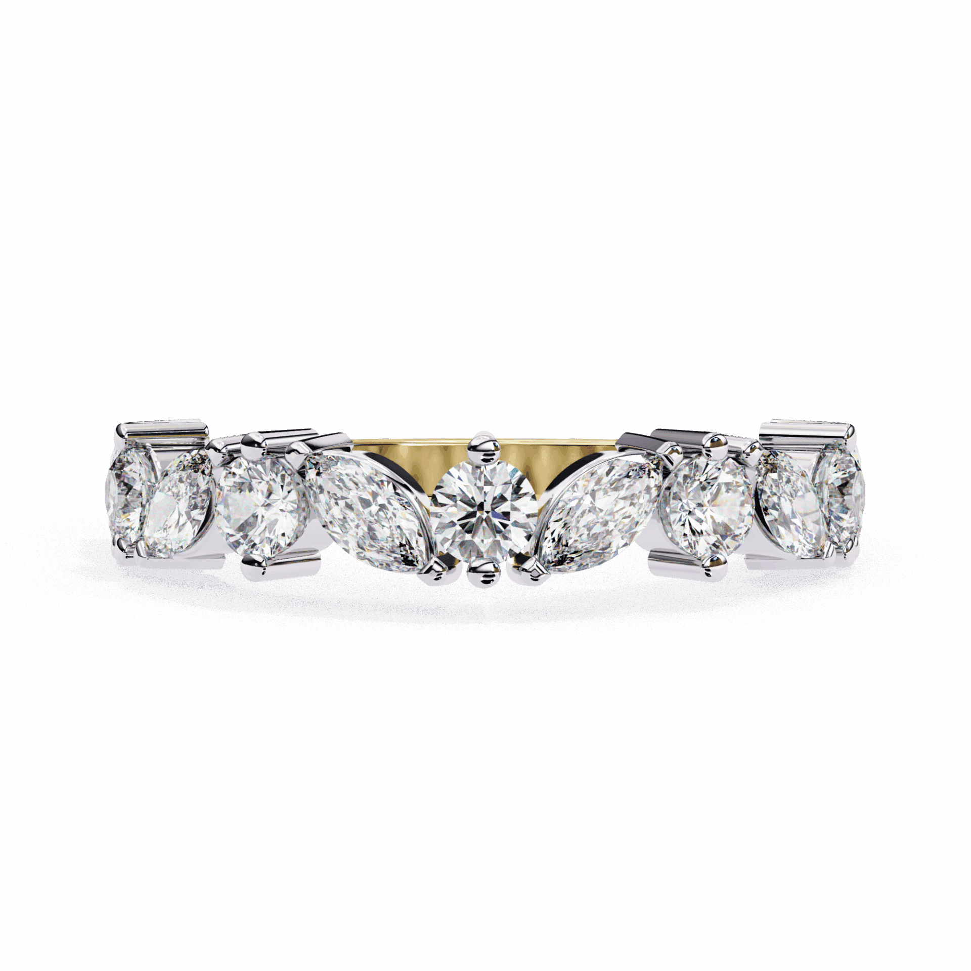 1 Carat Round and Marquise Twilight Band in Moissanite | House of Estara