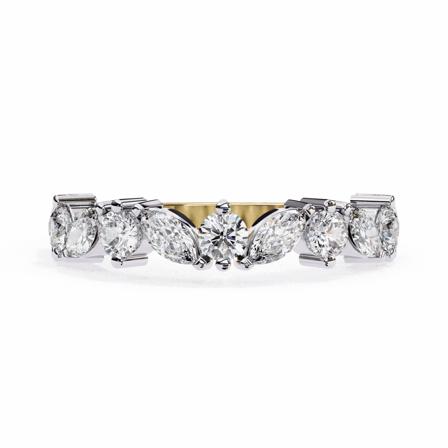 1 Carat Round and Marquise Twilight Band in Moissanite | House of Estara