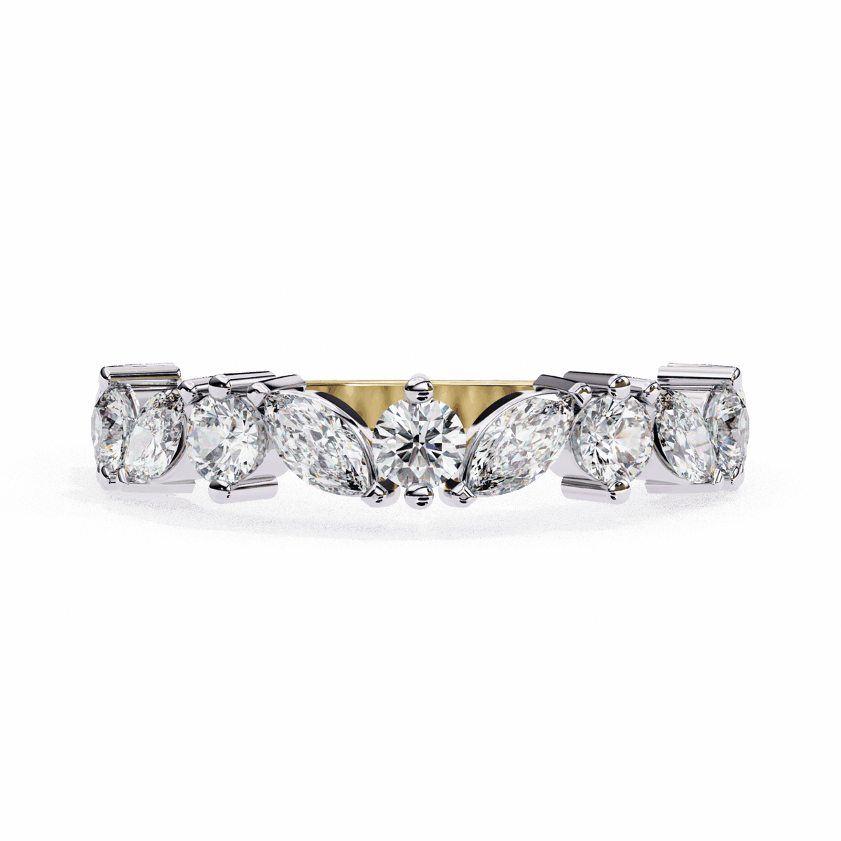 1 Carat Round and Marquise Twilight Band in Moissanite | House of Estara