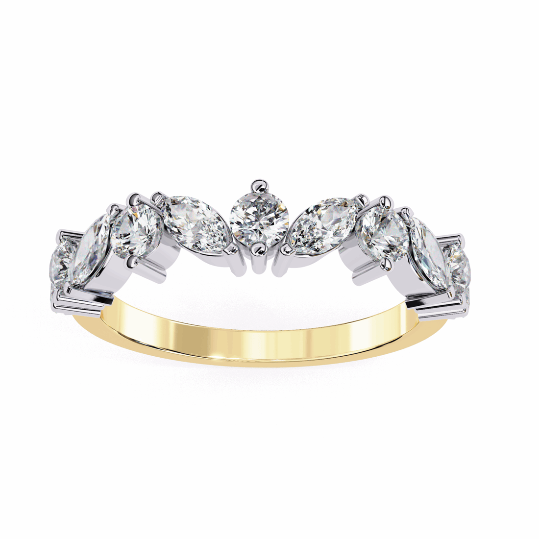 1 Carat Round and Marquise Twilight Band in Moissanite | House of Estara