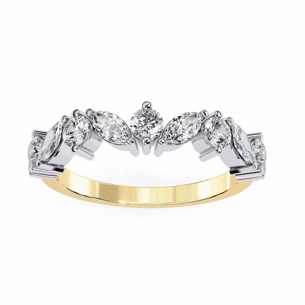 1 Carat Round and Marquise Twilight Band in Moissanite | House of Estara
