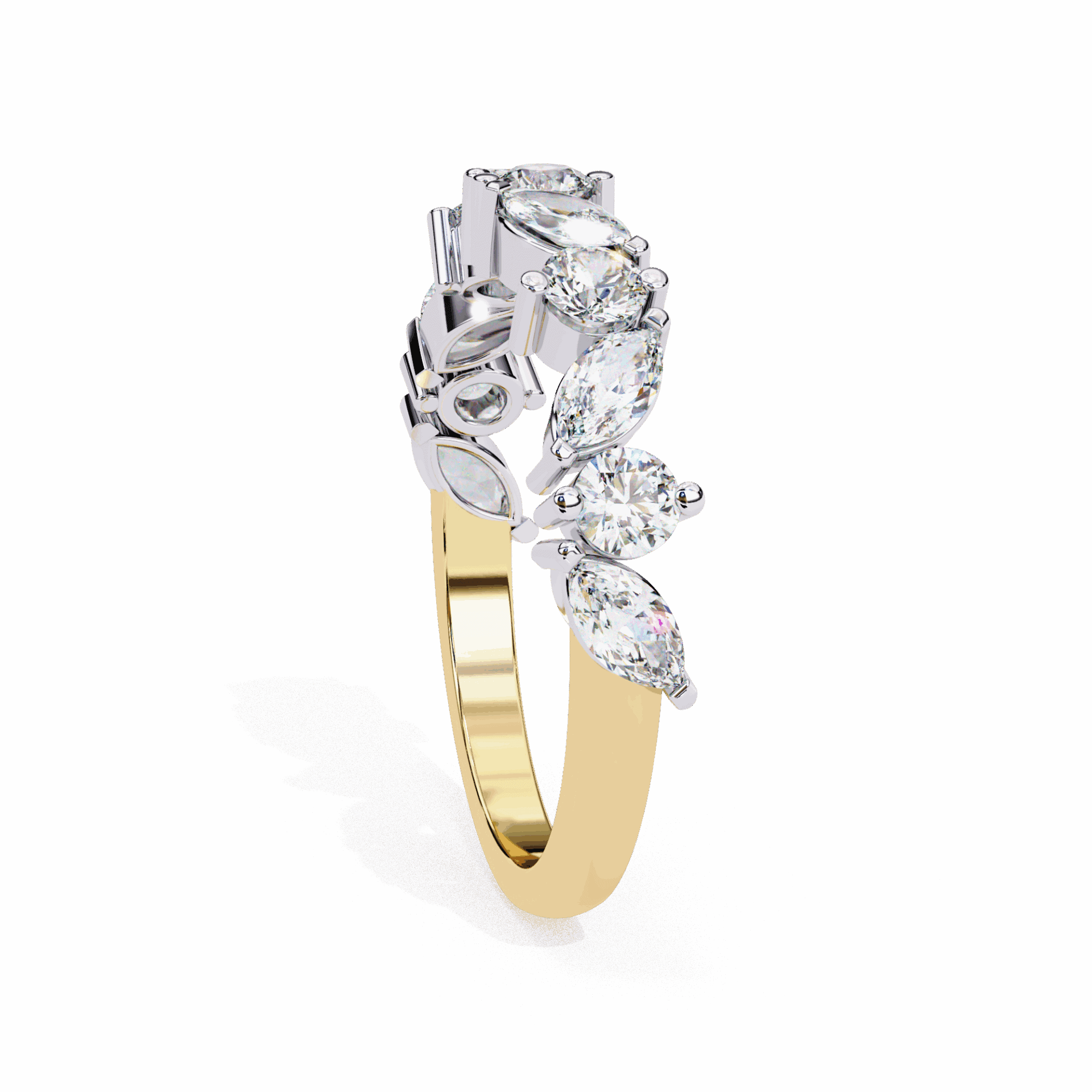 1 Carat Round and Marquise Twilight Band in Moissanite | House of Estara