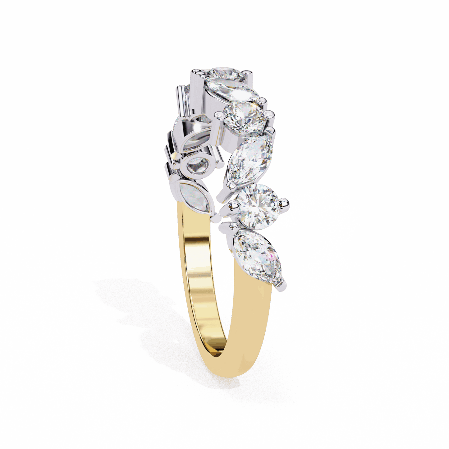 1 Carat Round and Marquise Twilight Band in Moissanite | House of Estara