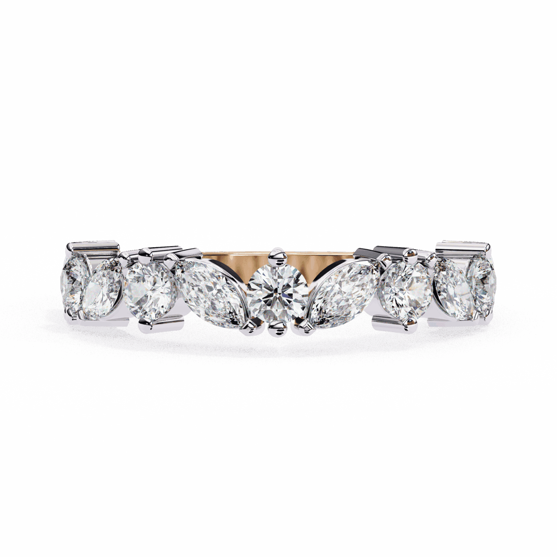 1 Carat Round and Marquise Twilight Band in Moissanite | House of Estara