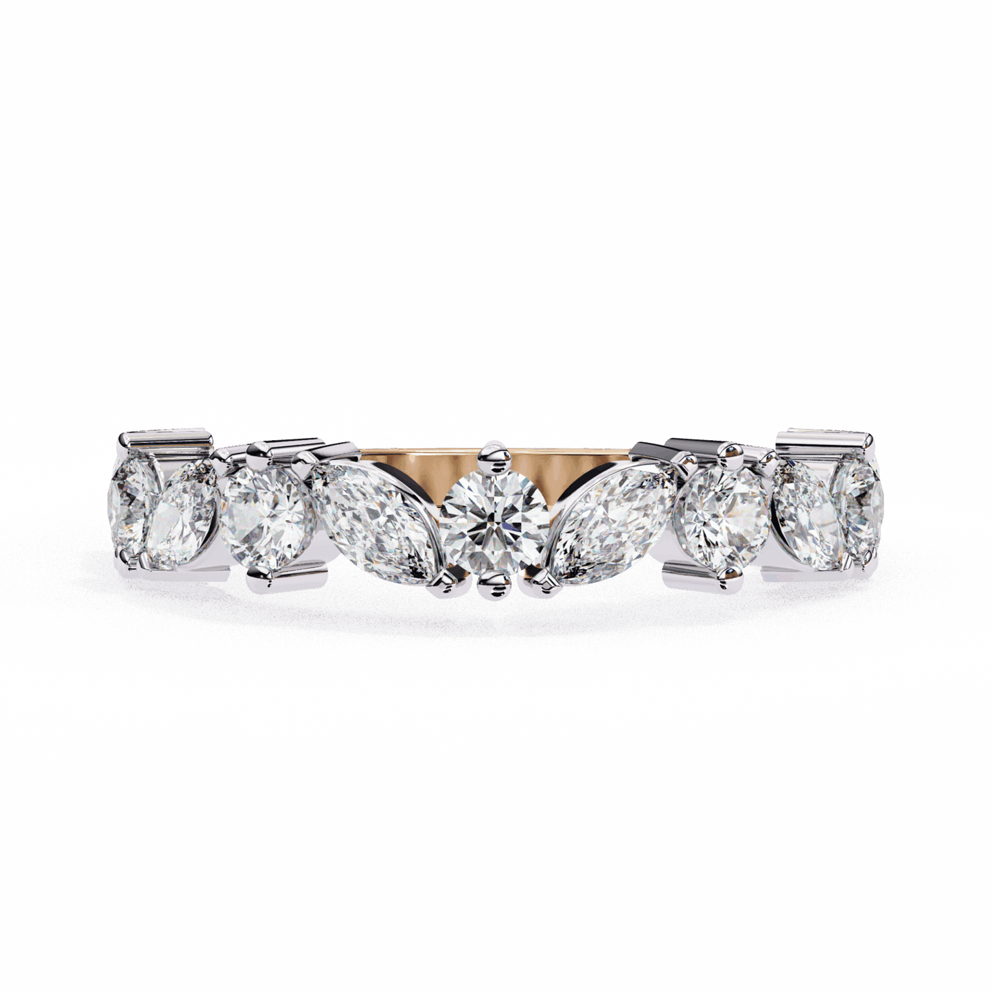 1 Carat Round and Marquise Twilight Band in Moissanite | House of Estara