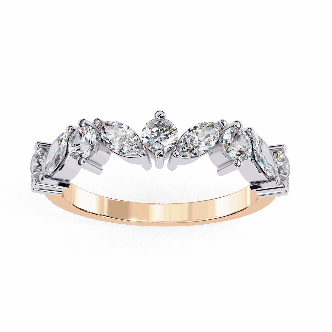 1 Carat Round and Marquise Twilight Band in Moissanite | House of Estara