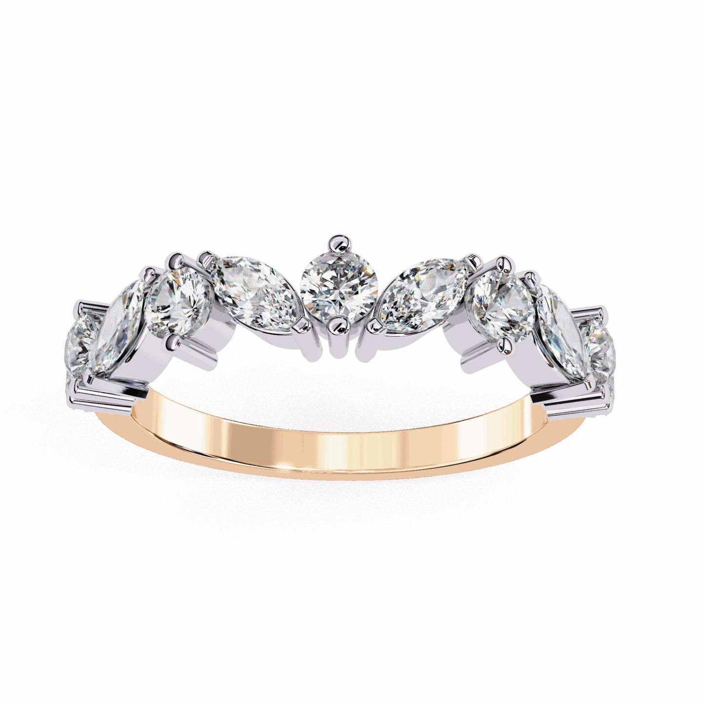 1 Carat Round and Marquise Twilight Band in Moissanite | House of Estara