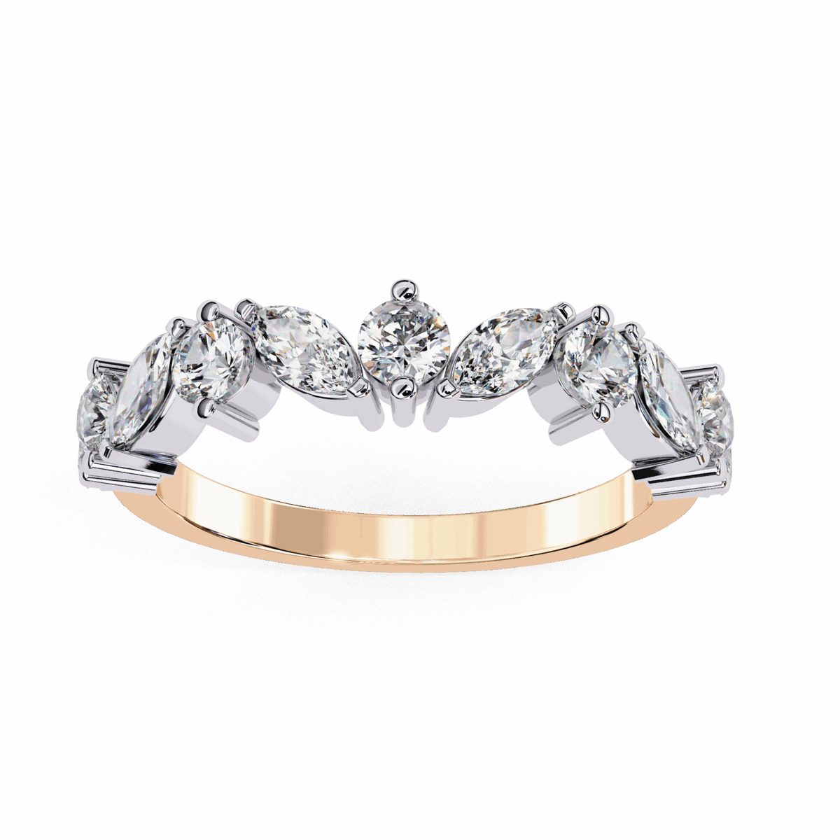 1 Carat Round and Marquise Twilight Band in Moissanite | House of Estara