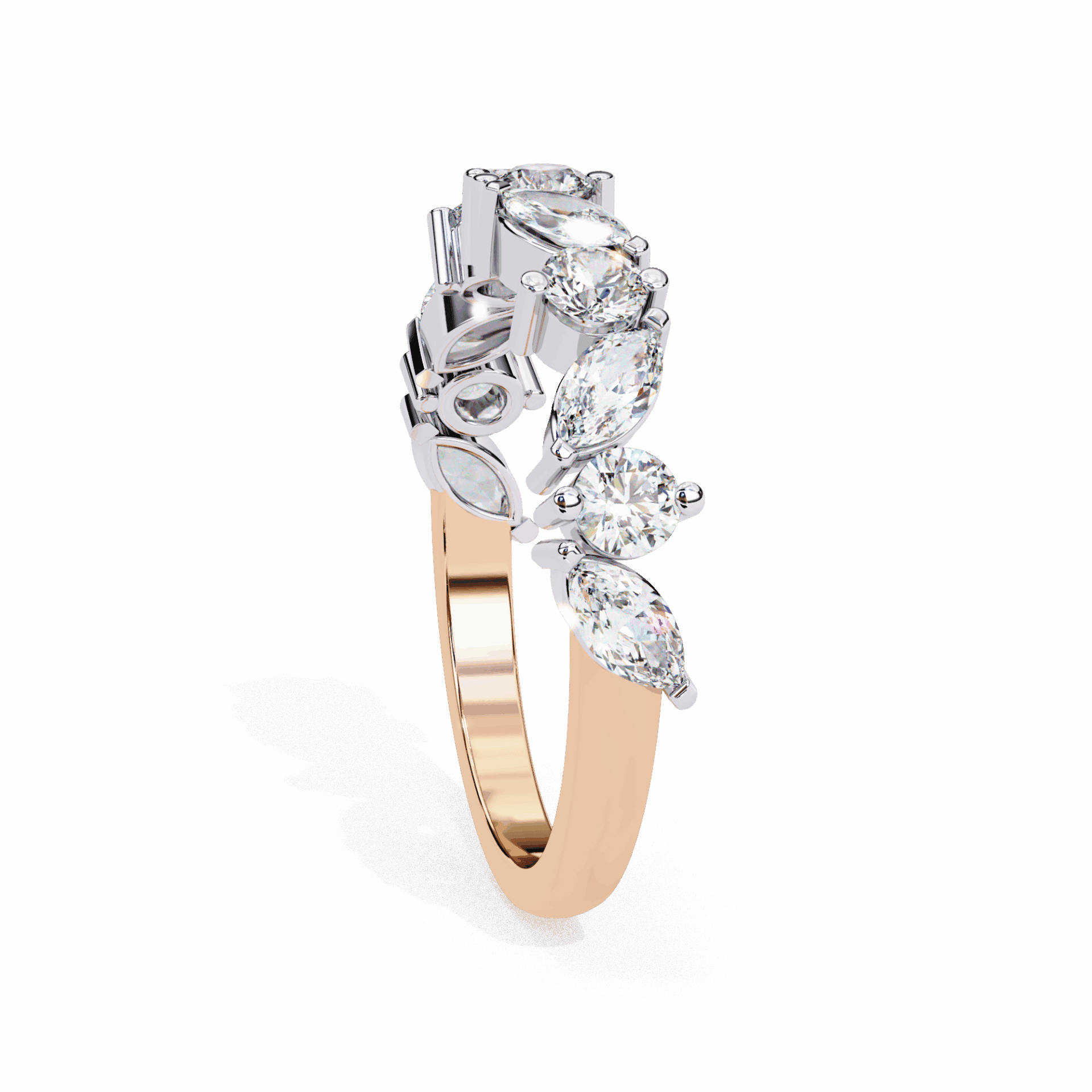 1 Carat Round and Marquise Twilight Band in Moissanite | House of Estara