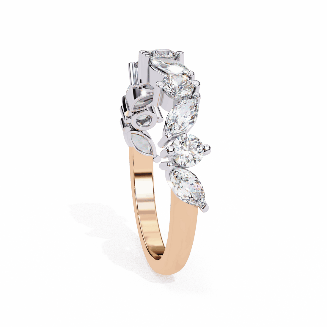 1 Carat Round and Marquise Twilight Band in Moissanite | House of Estara