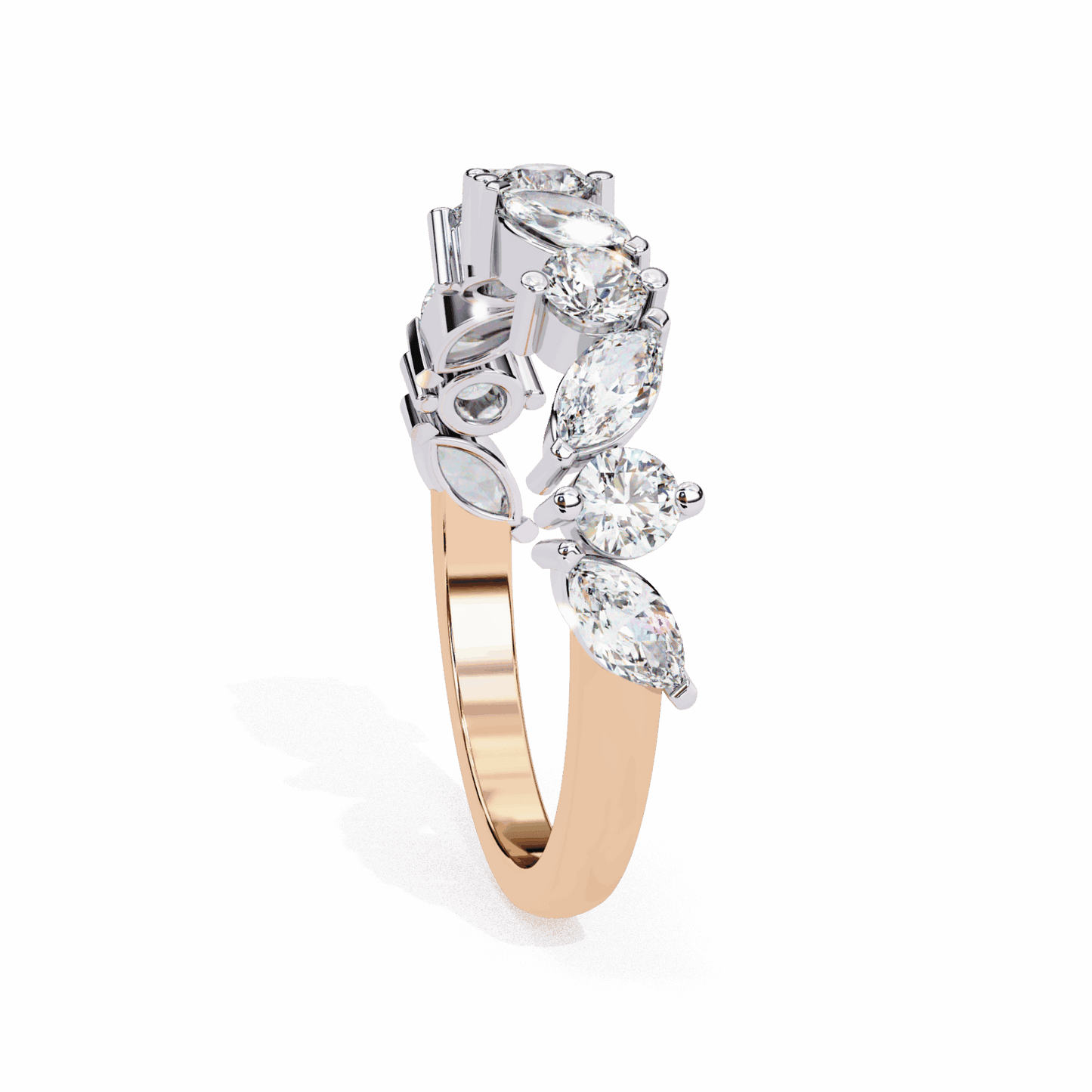 1 Carat Round and Marquise Twilight Band in Moissanite | House of Estara
