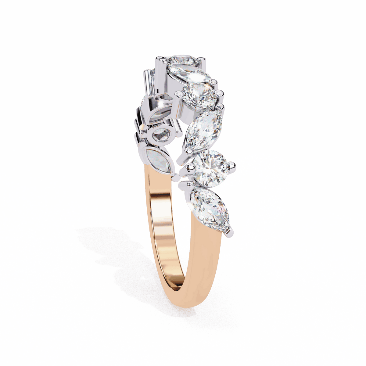 1 Carat Round and Marquise Twilight Band in Moissanite | House of Estara
