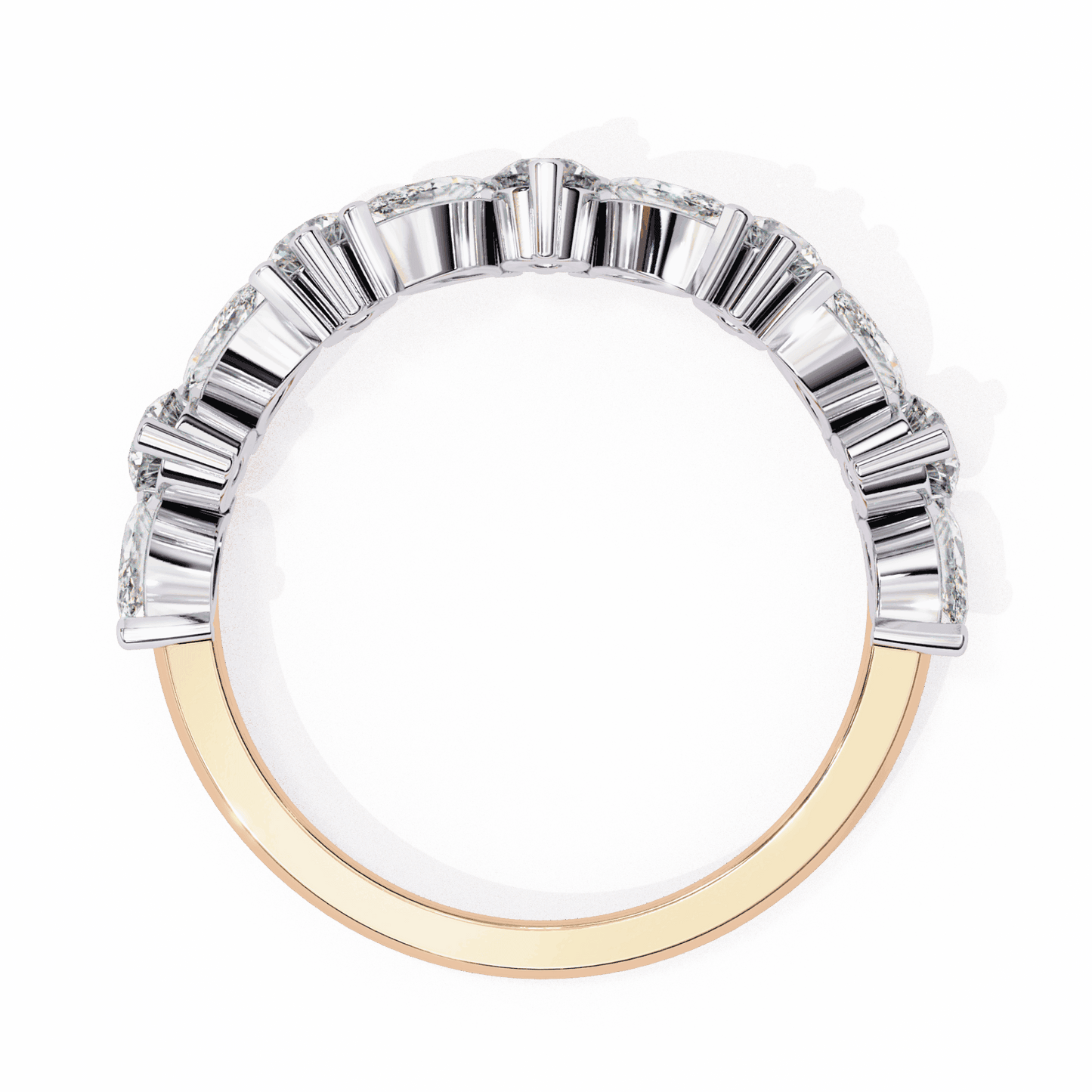1 Carat Round and Marquise Twilight Band in Moissanite | House of Estara