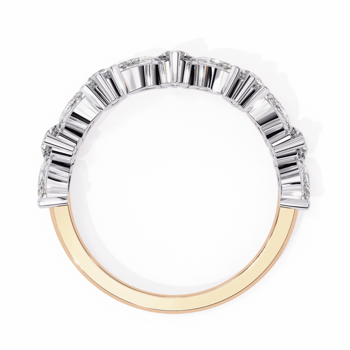 1 Carat Round and Marquise Twilight Band in Moissanite | House of Estara