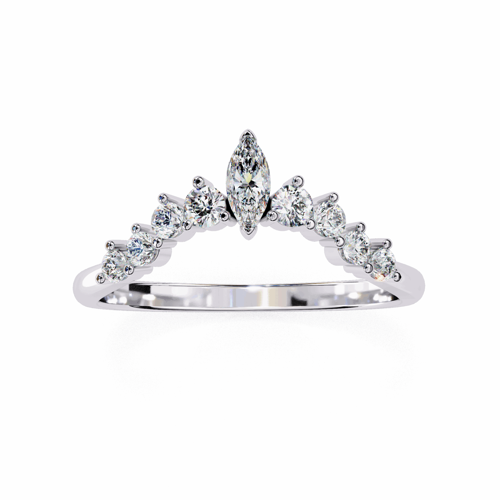0.4 Carat Marquise and Round Timeless Band in Moissanite | House of Estara