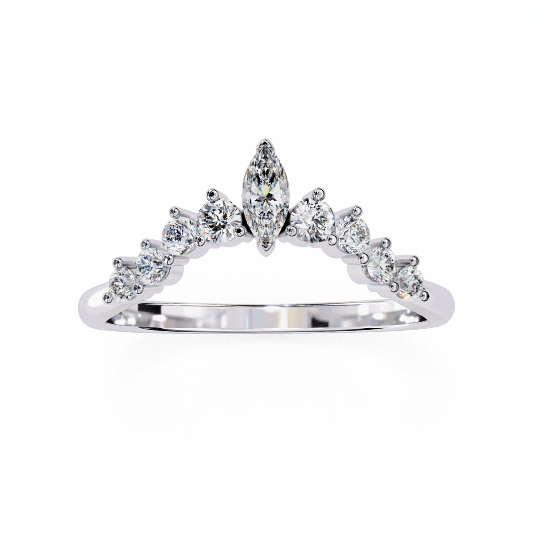 0.4 Carat Marquise and Round Timeless Band in Moissanite | House of Estara