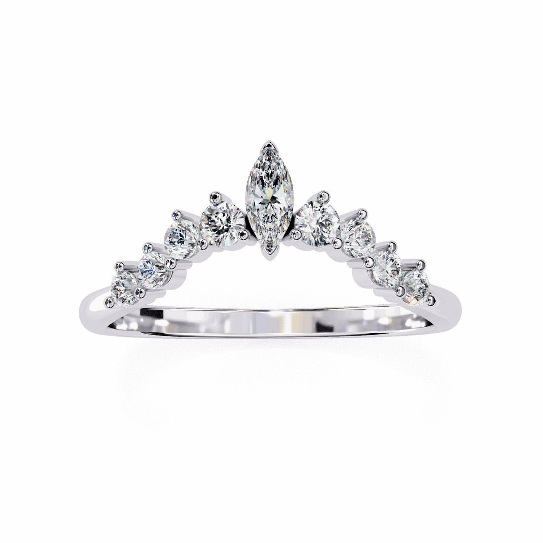 0.4 Carat Marquise and Round Timeless Band in Moissanite | House of Estara