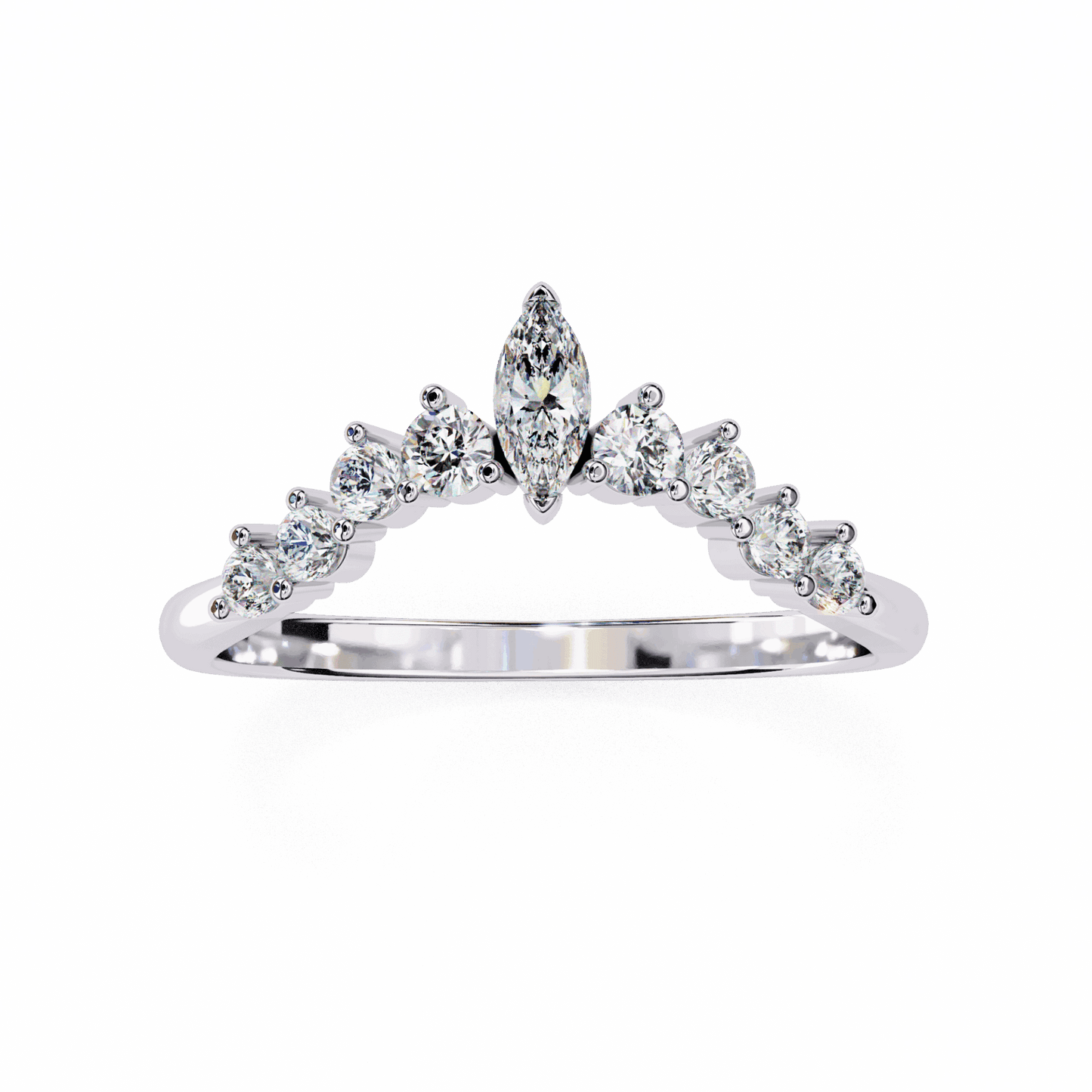 0.4 Carat Marquise and Round Timeless Band in Moissanite | House of Estara