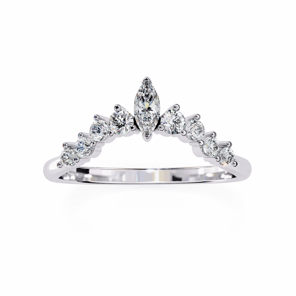 0.4 Carat Marquise and Round Timeless Band in Moissanite | House of Estara