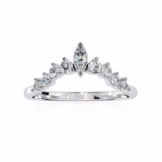 0.4 Carat Marquise and Round Timeless Band in Moissanite | House of Estara