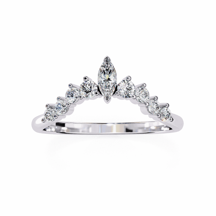 0.4 Carat Marquise and Round Timeless Band in Moissanite | House of Estara