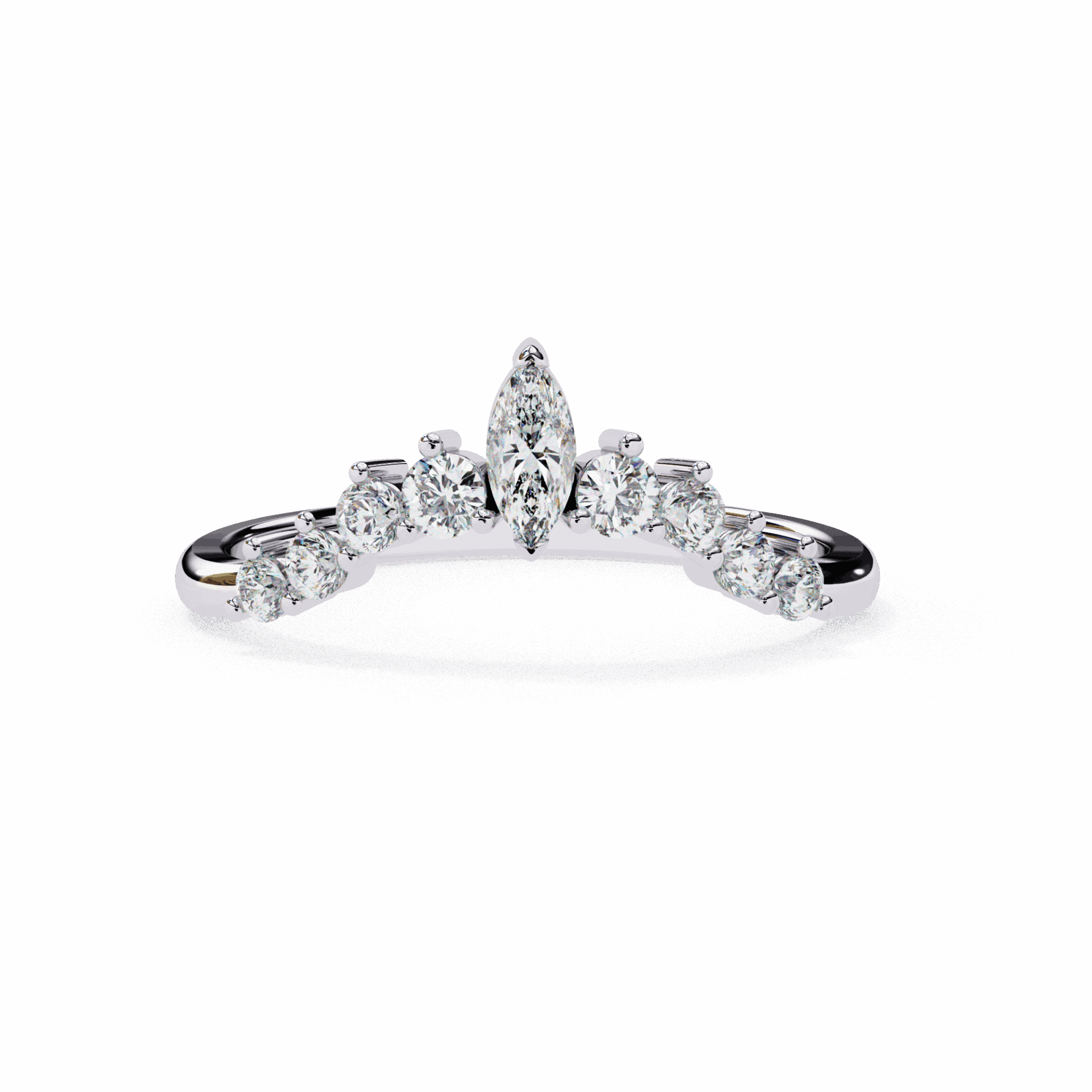 0.4 Carat Marquise and Round Timeless Band in Moissanite | House of Estara