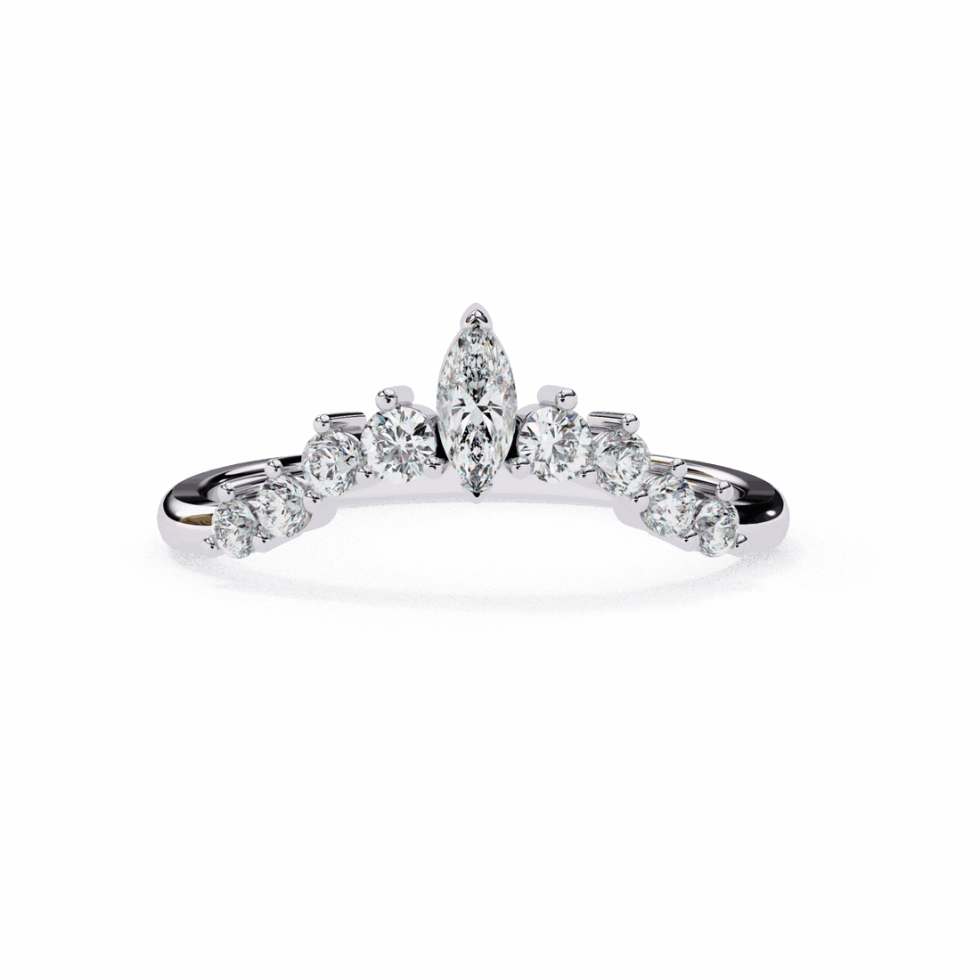 0.4 Carat Marquise and Round Timeless Band in Moissanite | House of Estara
