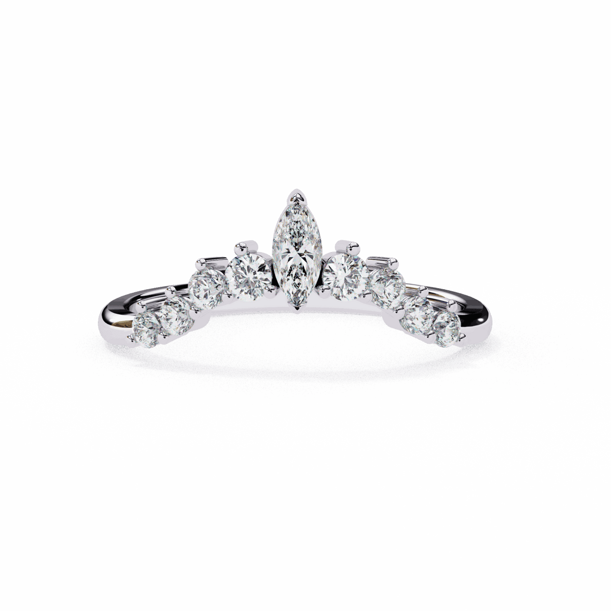 0.4 Carat Marquise and Round Timeless Band in Moissanite | House of Estara