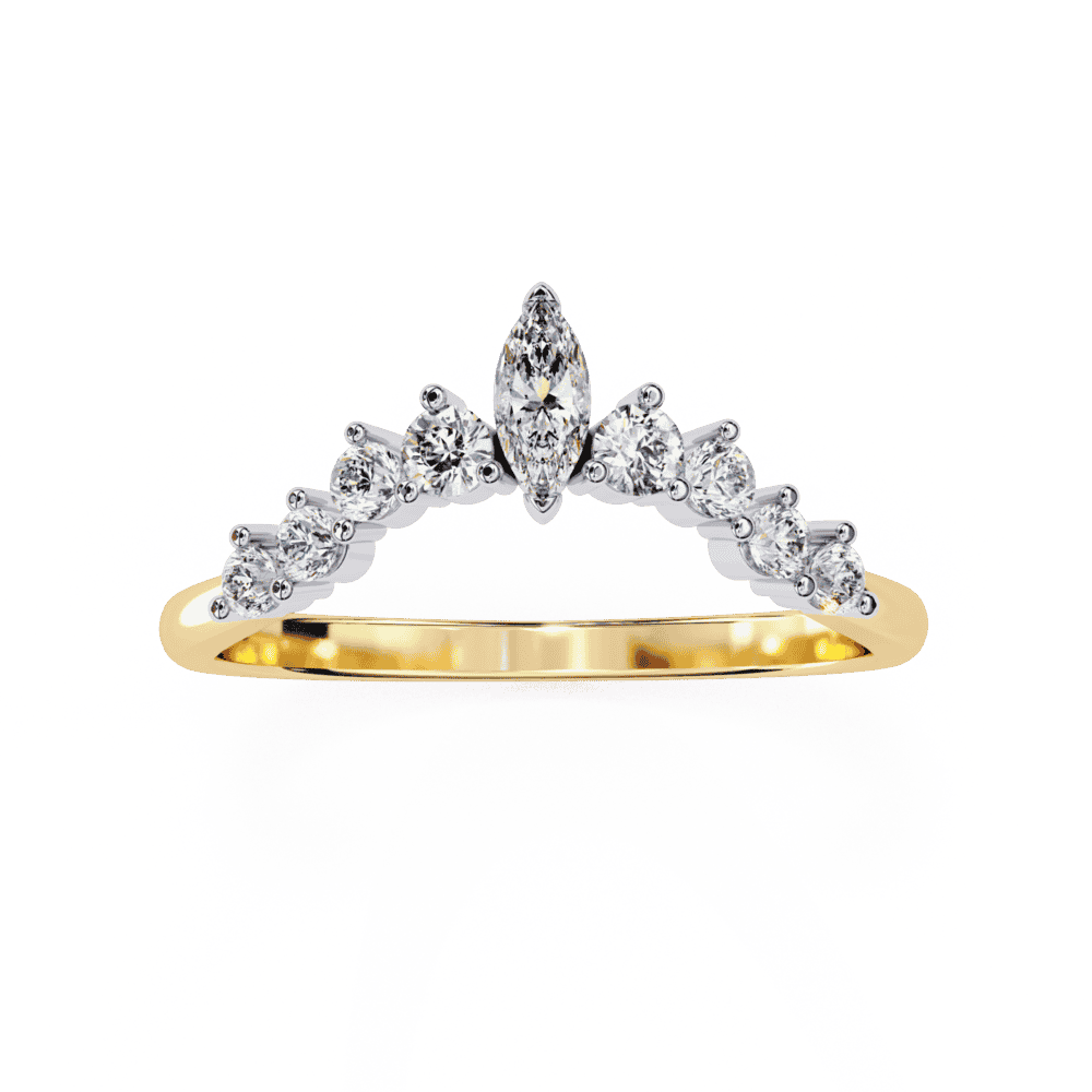 0.4 Carat Marquise and Round Timeless Band in Moissanite | House of Estara