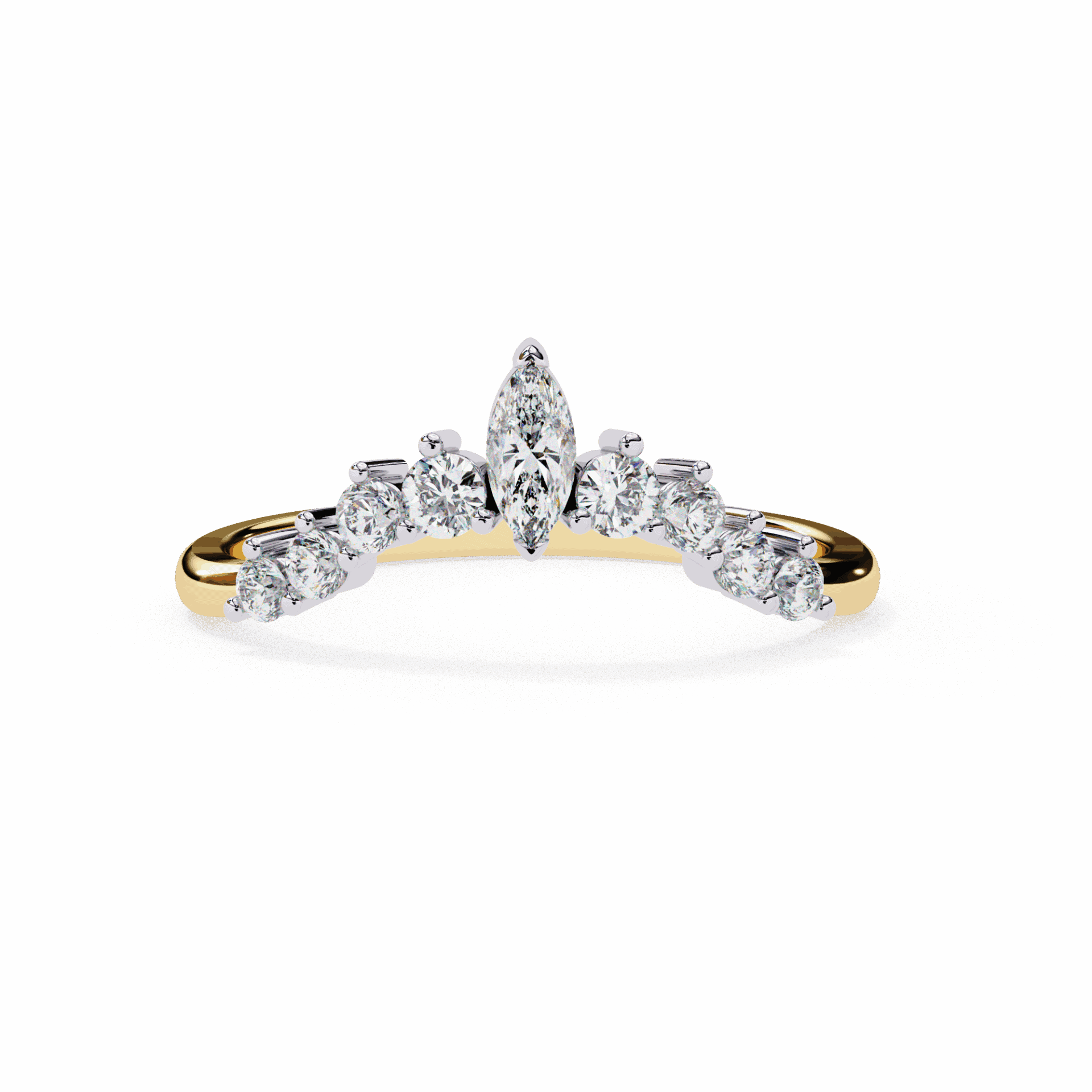 0.4 Carat Marquise and Round Timeless Band in Moissanite | House of Estara