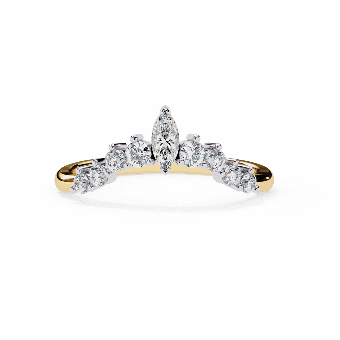 0.4 Carat Marquise and Round Timeless Band in Moissanite | House of Estara