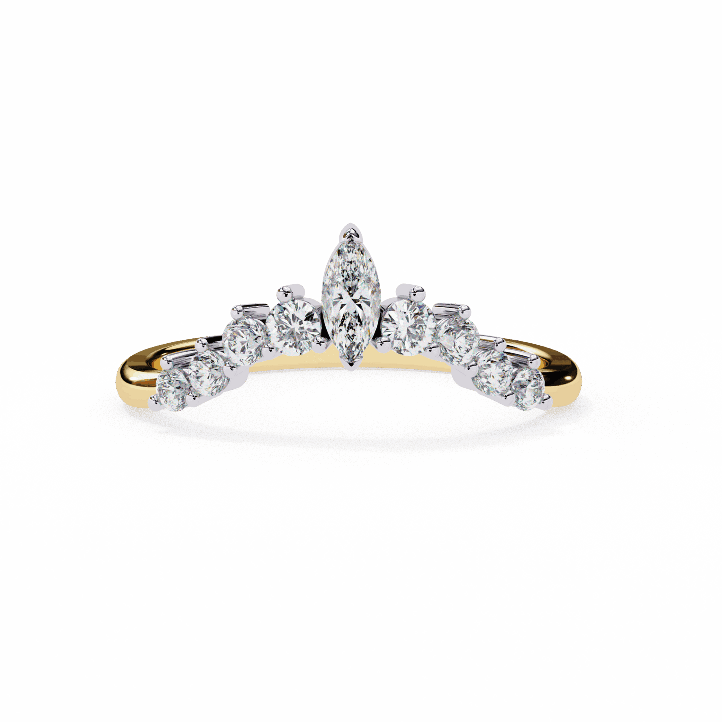 0.4 Carat Marquise and Round Timeless Band in Moissanite | House of Estara