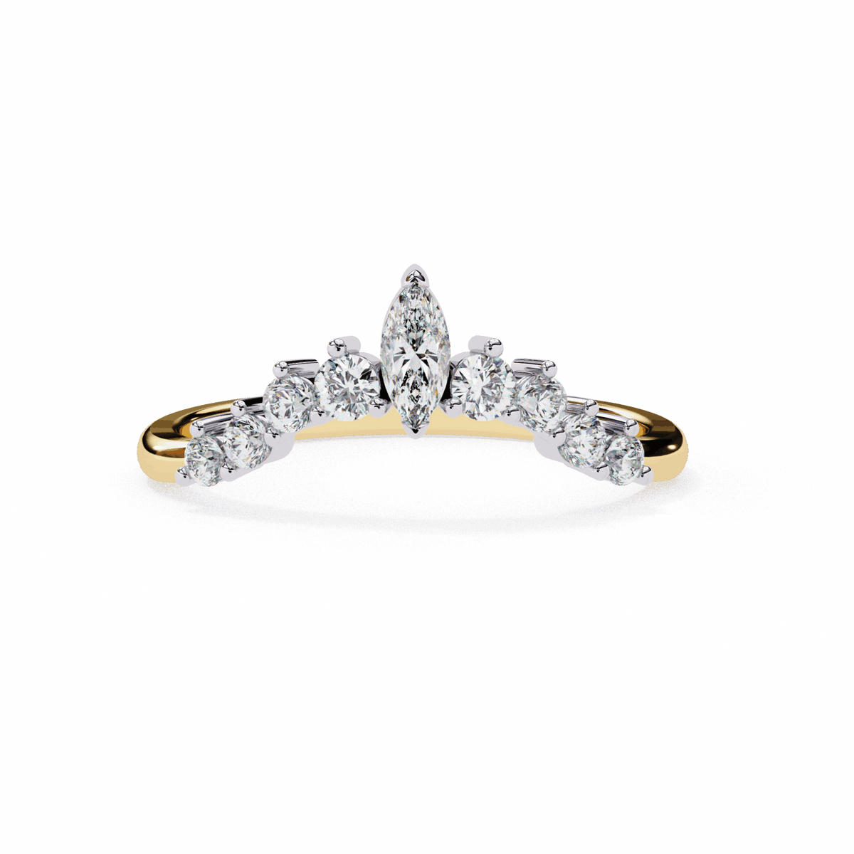 0.4 Carat Marquise and Round Timeless Band in Moissanite | House of Estara