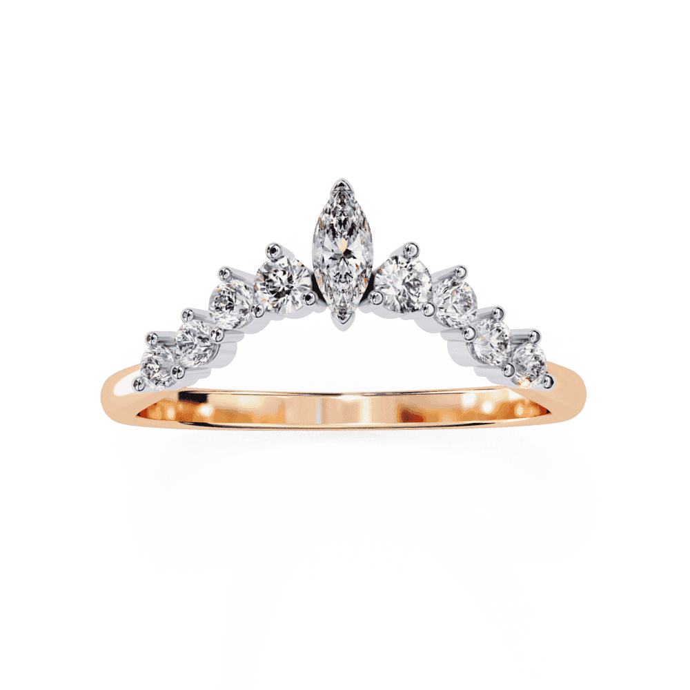 0.4 Carat Marquise and Round Timeless Band in Moissanite | House of Estara
