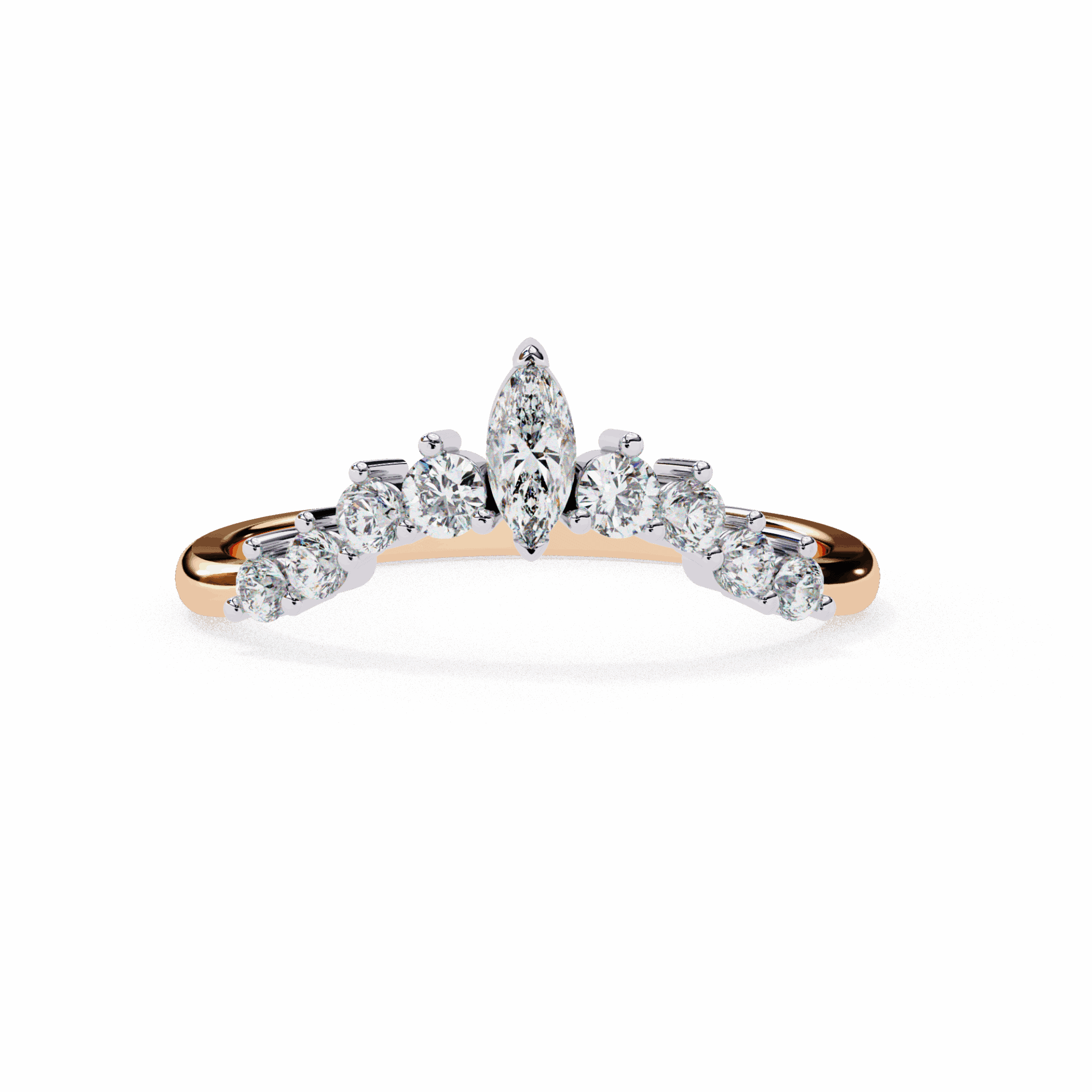 0.4 Carat Marquise and Round Timeless Band in Moissanite | House of Estara