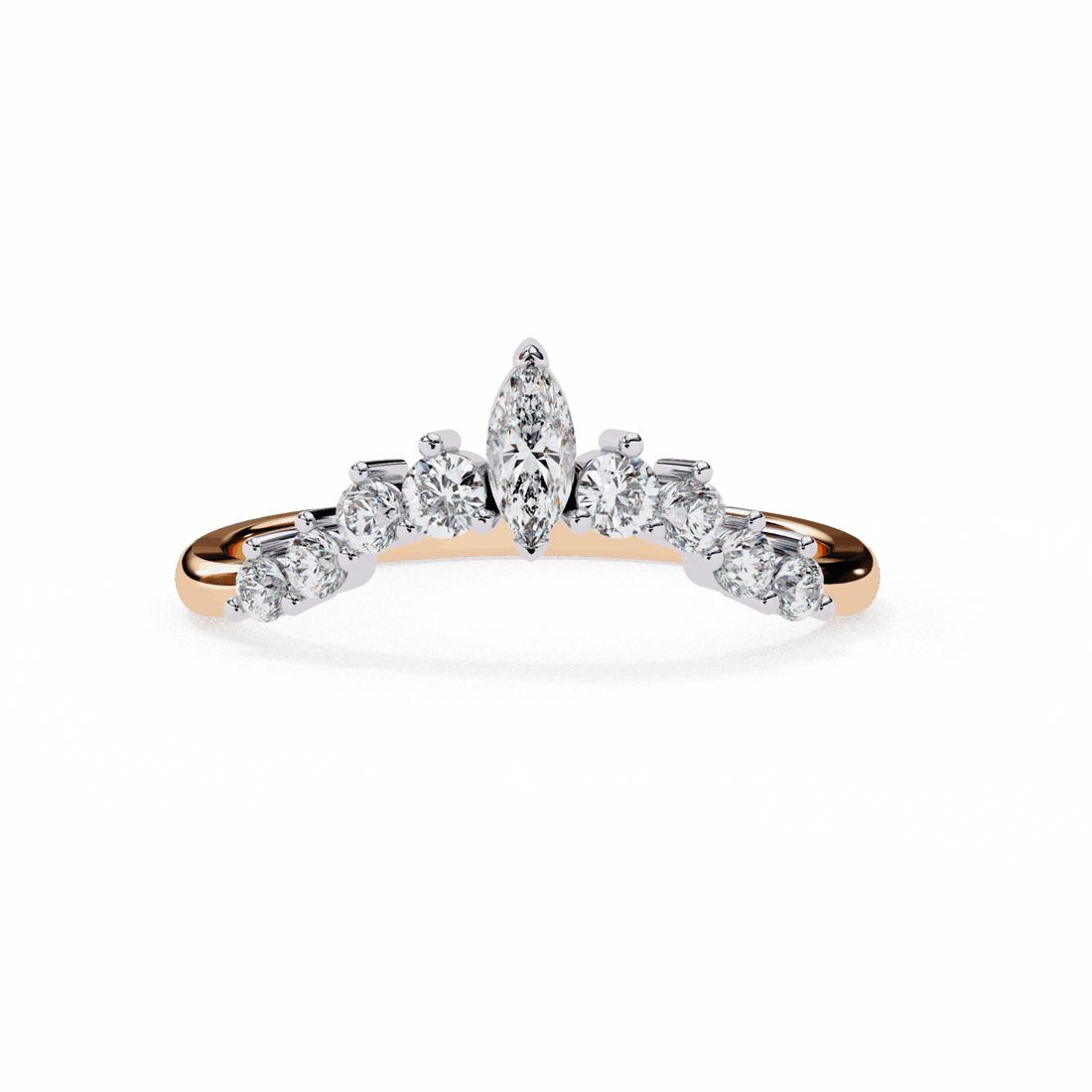 0.4 Carat Marquise and Round Timeless Band in Moissanite | House of Estara