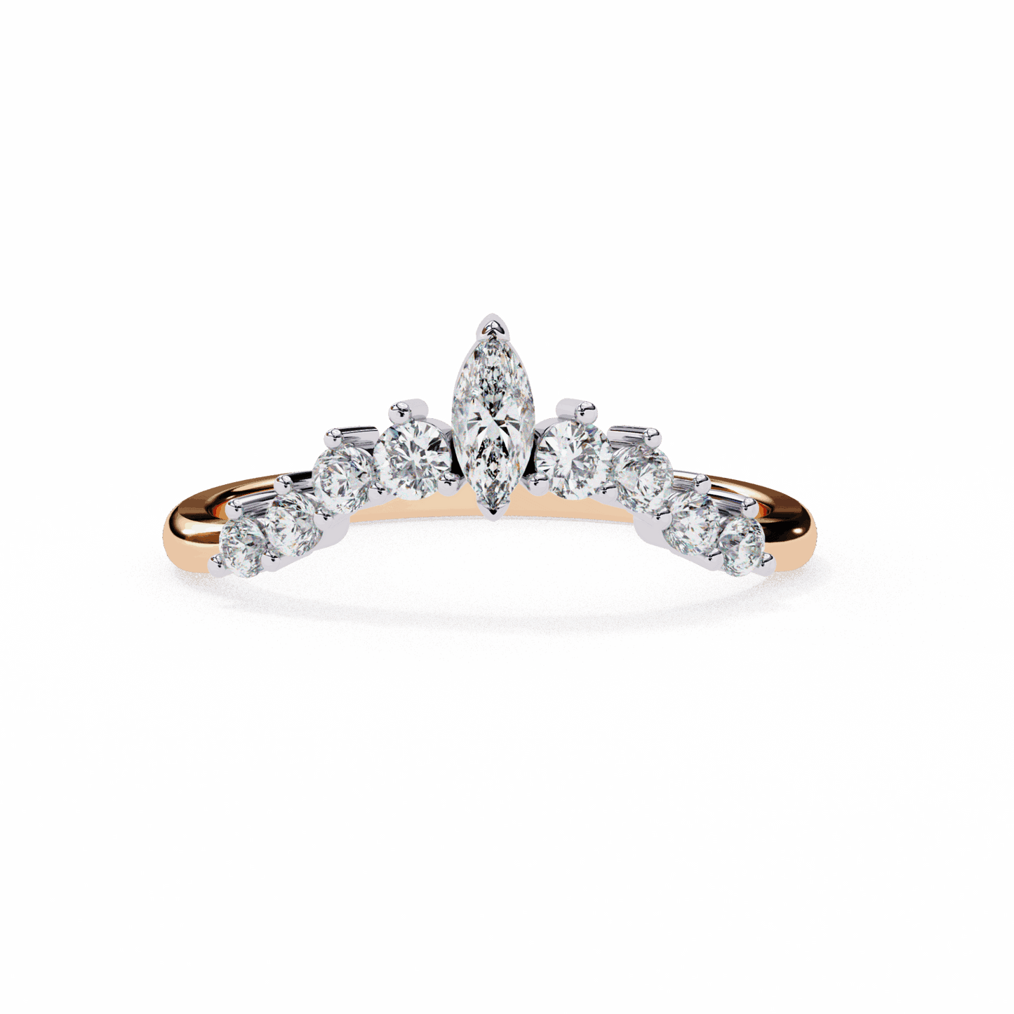 0.4 Carat Marquise and Round Timeless Band in Moissanite | House of Estara