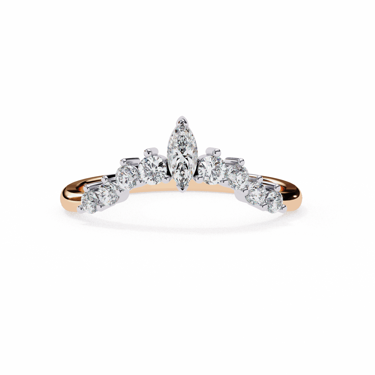 0.4 Carat Marquise and Round Timeless Band in Moissanite | House of Estara