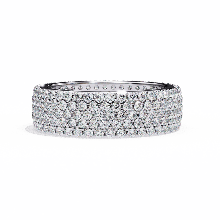 6.3 mm Round Cut Pavé Moissanite Full Eternity Band