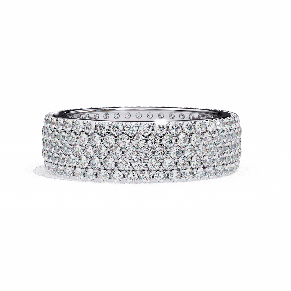 6.3 mm Round Cut Pavé Full Eternity Band