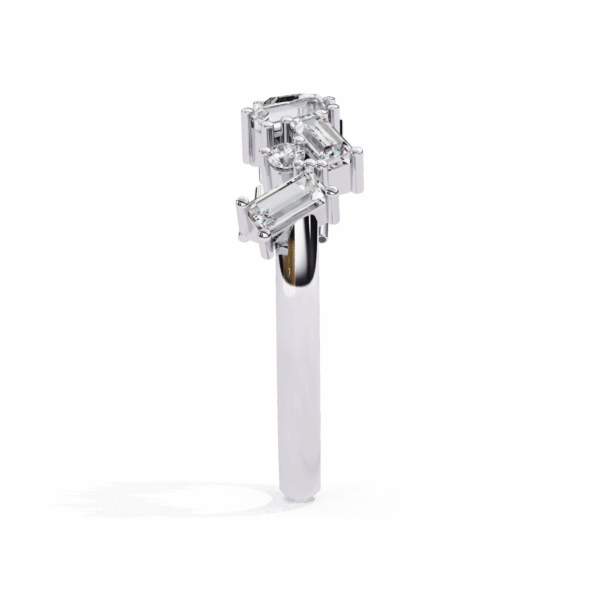 0.75 Carat Baguette and Round Twilight Band in Moissanite | House of Estara
