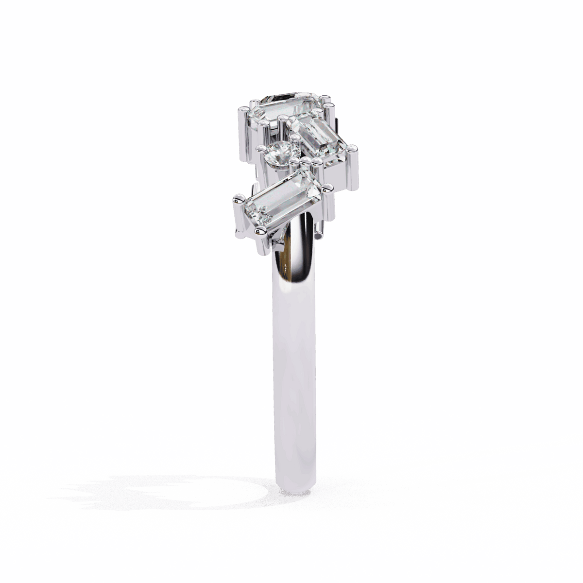 0.75 Carat Baguette and Round Twilight Band in Moissanite | House of Estara