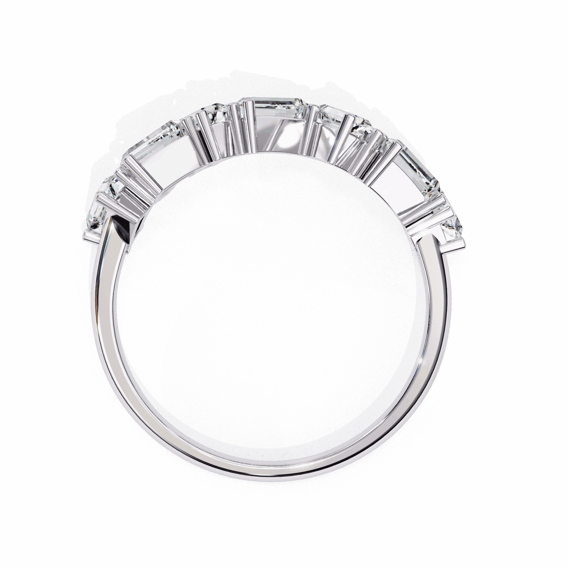 0.75 Carat Baguette and Round Twilight Band in Moissanite | House of Estara