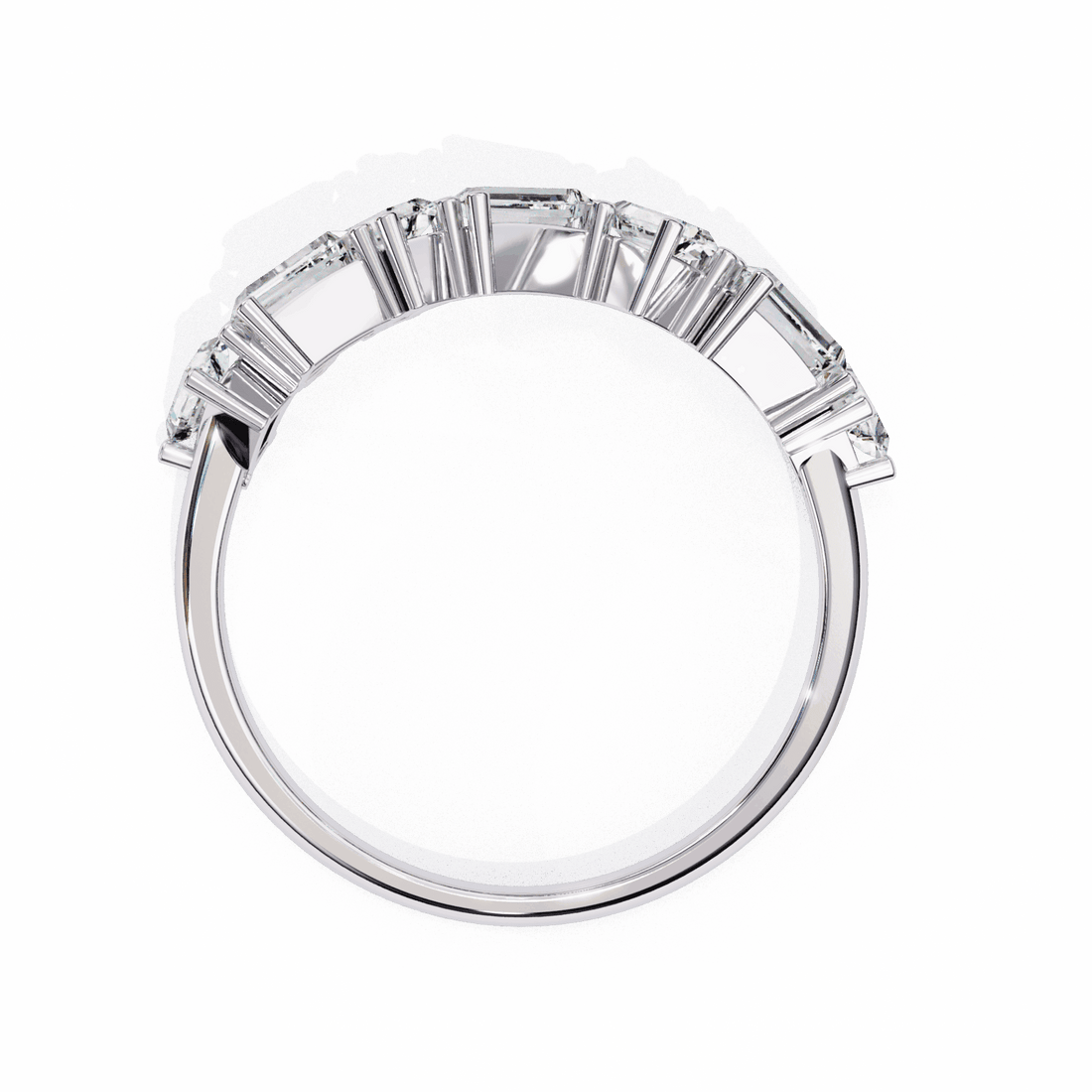 0.75 Carat Baguette and Round Twilight Band in Moissanite | House of Estara