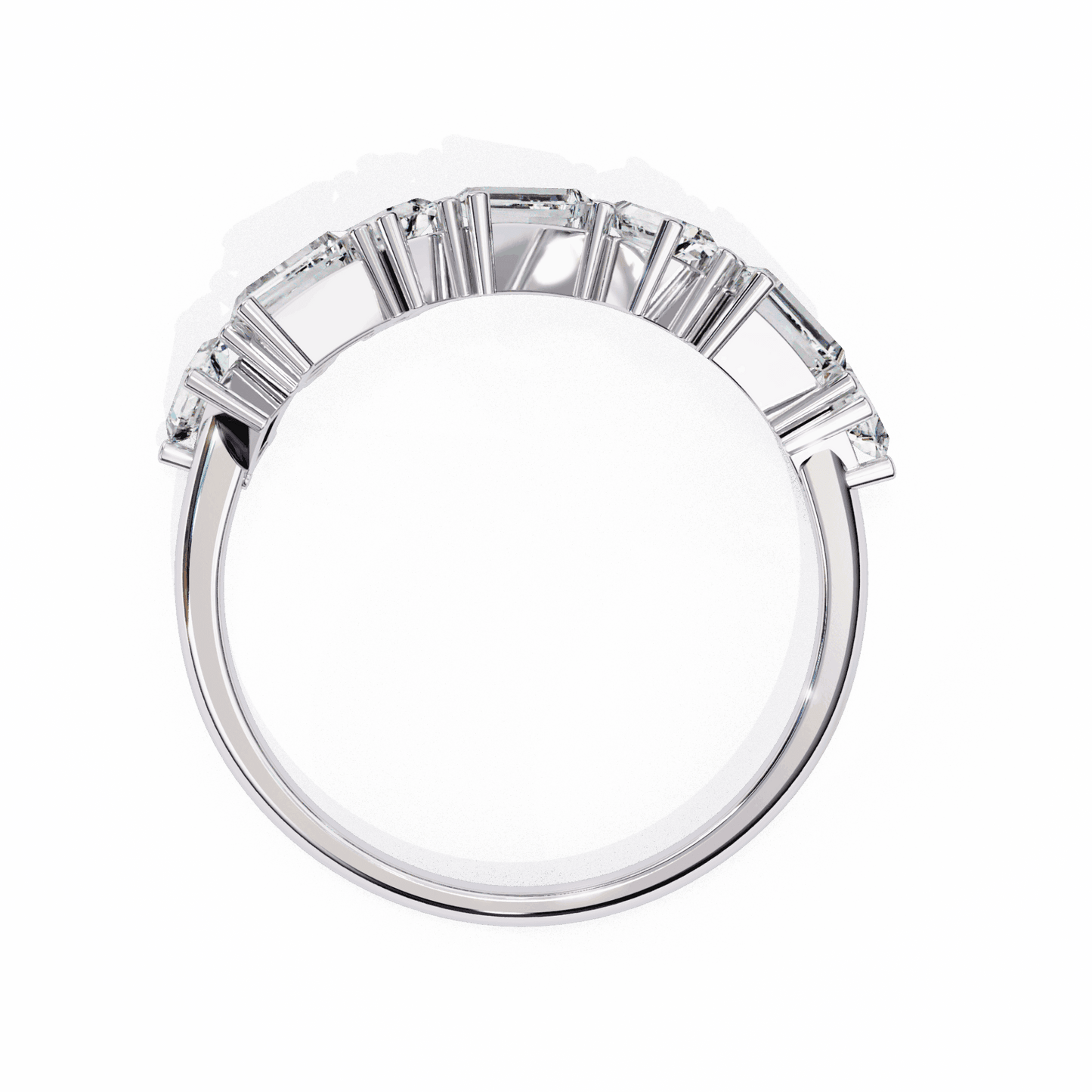 0.75 Carat Baguette and Round Twilight Band in Moissanite | House of Estara