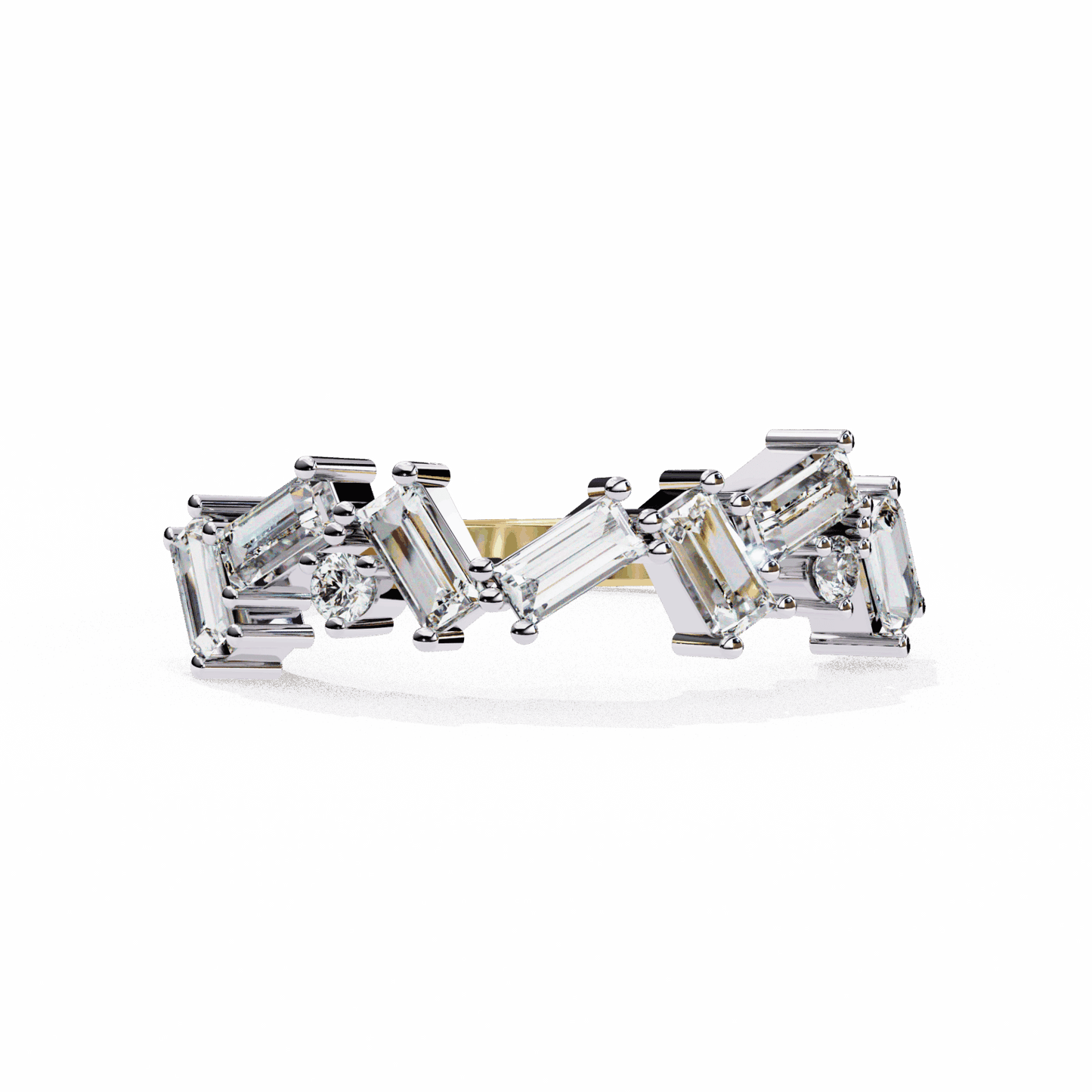 0.75 Carat Baguette and Round Twilight Band in Moissanite | House of Estara