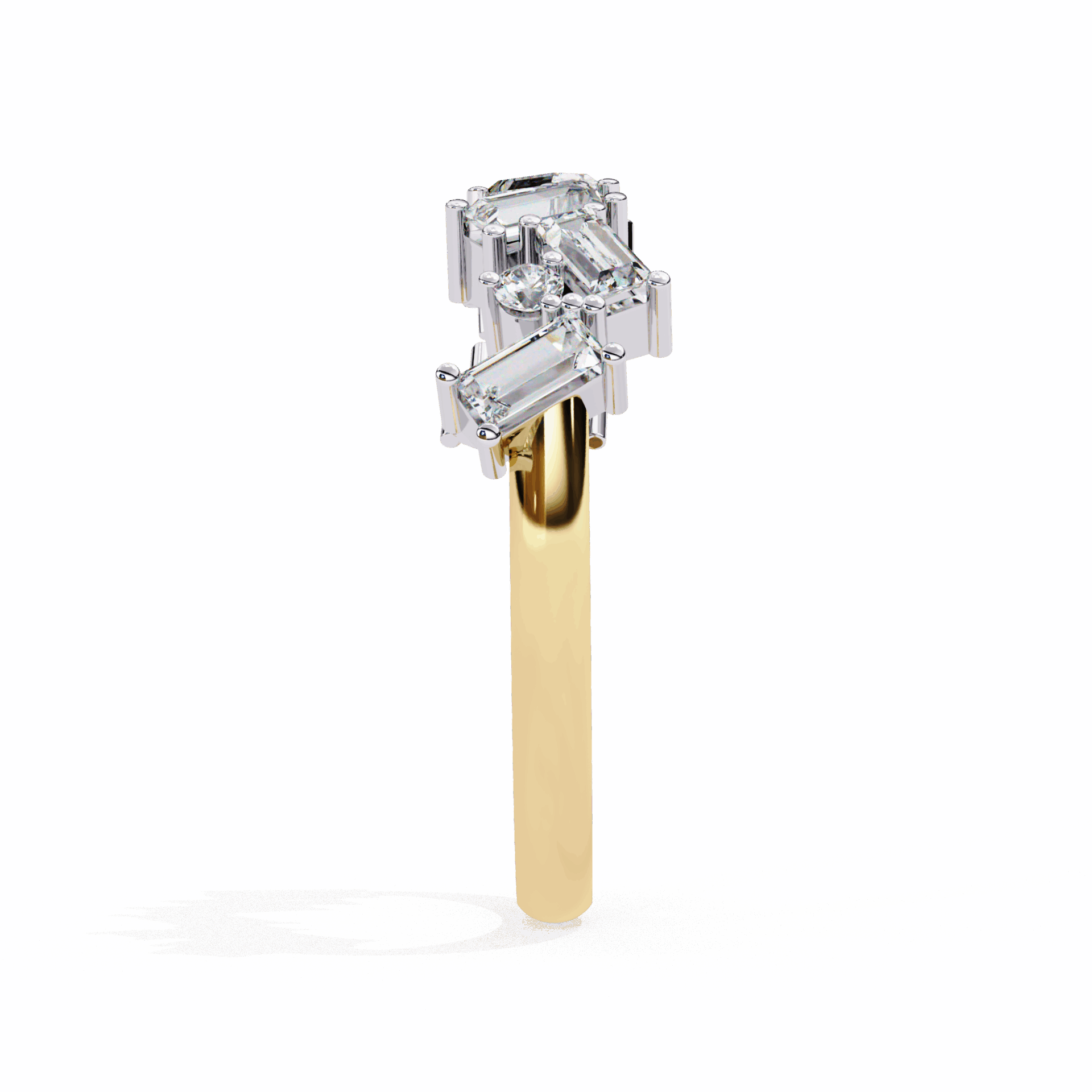0.75 Carat Baguette and Round Twilight Band in Moissanite | House of Estara